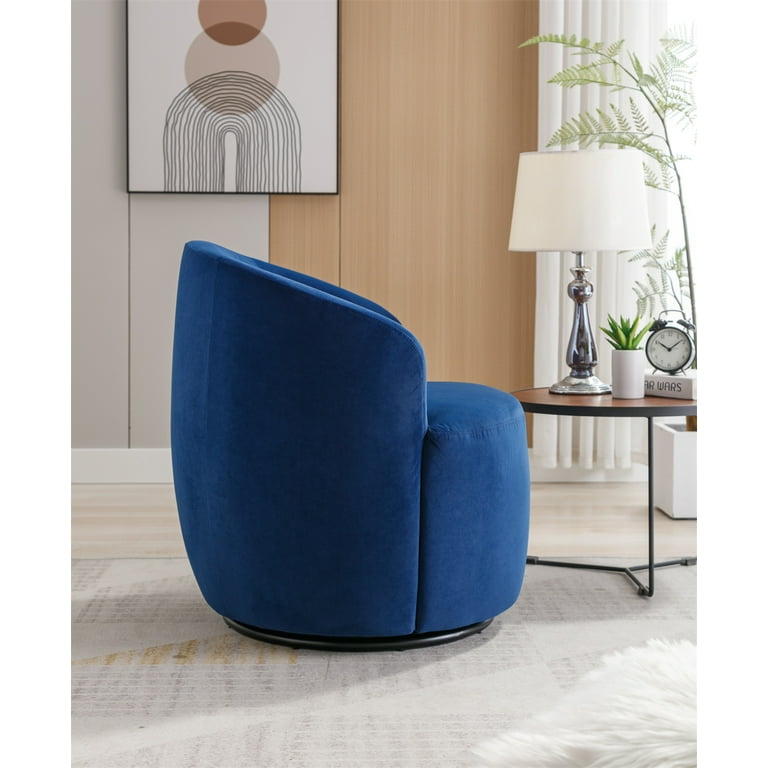 Swivel Accent Chair Modern 360 Swivel Barrel Chair Leisure Chair Accent Round Barrel Chair Reading Chair Round Bucket Arm Chair with Comfy Tufted Back