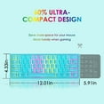 thumbnail image 6 of ZIYOULANG T61 Wireless Gaming Keyboard and Mouse Combo with Ergonomic 61 Key Rainbow LED Backlit Anti-ghosting Mechanical Feel Rechargeable 4000mAh Battery Mouse Pad for PC MAC PS4 PS5 Xbox-Blue, 6 of 7