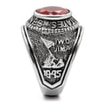 thumbnail image 2 of Eternal Sparkles Men's USA Marines Military Patriotic Ring Red Crystal Oval Centerstone - Silver, 2 of 8