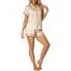 thumbnail image 2 of Conjuntos de pijama de satén para mujer INSPIRE CHIC, ropa de noche, camisetas con pantalones cortos, conjuntos de lounge M Champagne, 2 of 6