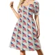 thumbnail image 2 of Tartán negro y naranja. Vestido de manga corta vestido de verano para mujer ropa para mujer vestidos de fiesta, 2 of 7
