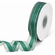thumbnail image 1 of Cinta de organza verde oscuro de 50 yardas y 1 pulgada con borde dorado, transparente, verde bosque, suave, de malla, de nailon, en carrete., 1 of 9