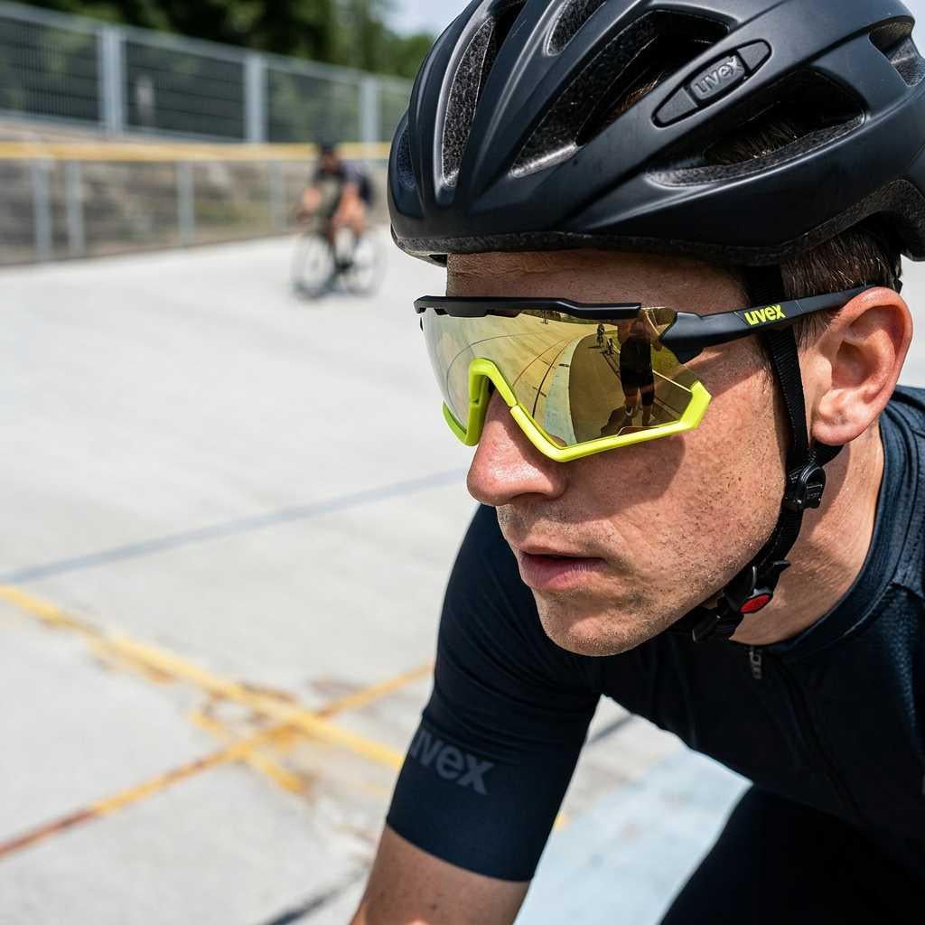 Uvex Sportstyle 228 - Unisex Adults Sports Eyewear Black Yellow Matte/Yellow - Anti-Fog & 100% UV Protection