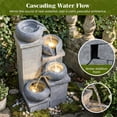 thumbnail image 5 of PUKNLY 4-Tier Cascading Water Fountain, 23 Inch Waterfall Fountain with Warm White LED Lights & Pump for Patio, Balcony, Deck, Garden, Yard Decor, 5 of 7