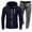 Navy, variant on JIKNTTR Men's 2 Piece Sweatsuits Outfits Thin Hooded Jacket Zip Hoodie Coat Casual Long Sleeve Jacket With Jogging Pants Sets Commuting Work Outfits
