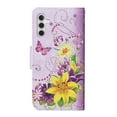 thumbnail image 5 of Allytechgroup for Samsung Galaxy S24 Flip Case, Rich Pattern with Card Slots and Credict Slots Magnetic Clasp Soft Shockproof Leather Protective Case with Lanyard - Yellow Flower, 5 of 7