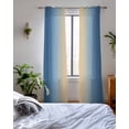 thumbnail image 3 of Navy Blue Ombre Sheer Curtains 84 Inch Length 2 Panels Set for Living Room/Bedroom, Modern Yellow Gradient Farmhouse Art Kitchen Curtains Grommet Semi-Sheer Curtains Window Treatments 52"x84"x2, 3 of 7