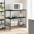 thumbnail image 5 of vidaXL Kitchen Trolley Black 39.4"x19.7"x37.4" Engineered Wood, 5 of 16