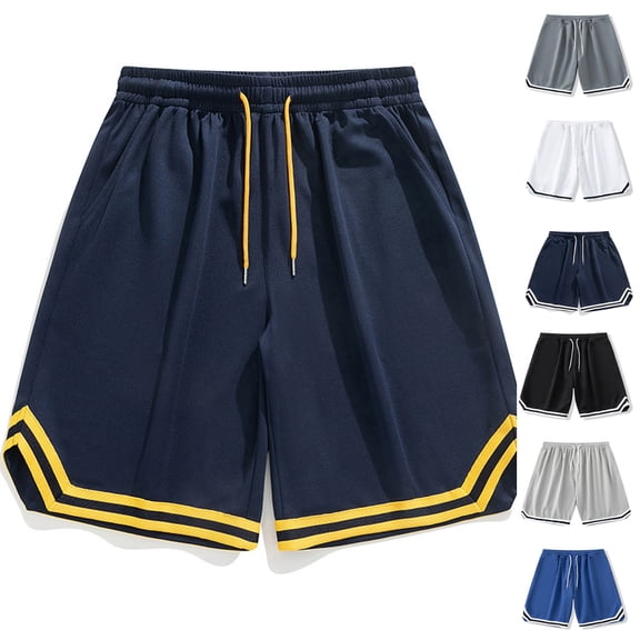 Mens Mesh Running Shorts 5 Inch Quick Dry Lightweight Gym Workout Athletic Shorts for Men with Pockets Big and Tall Size M-4XL Yellow