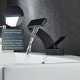 thumbnail image 2 of CES Bathroom Sink Waterfall Faucet,Solid Brass Single Handle Hot and Cold Water Mixer Tap, Lavatory Vanity Sink Faucet Including Two US Standard 3/8" Hoses Matte Black, 2 of 9