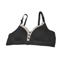 thumbnail image 3 of Yajisi Wireless Nursing Bra V Shape Breastfeeding Breathable Maternity Bra Front Button Black M (34/75, 13.78 inches / 35 cm length), 3 of 9