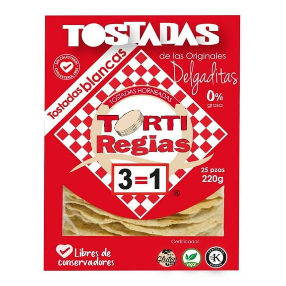 Tostadas Tortiregias de maíz blanco horneada 220 g