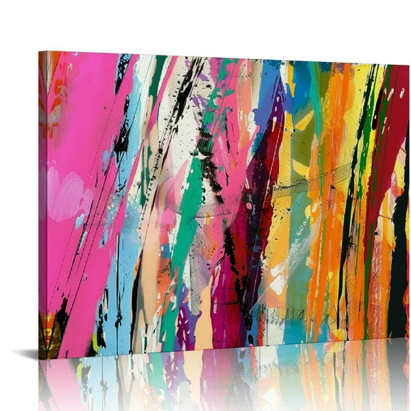 YILUYINQING Brush Strokes Wall Decor for Bedroom Kitchen Bathroom, Canvas Print Ready To Hang Art Decor for Home Living Room Office Hotel Salon Bar, Perfect Gift Idea for Various Occasions 16x12in