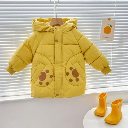 

Child Sweater Toddler Girls Boys Winter Long Sleeve Fashion Cat Prints Thick Warm Hooded Down Soft Down Paraks For Kids Coat