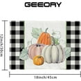 thumbnail image 5 of Fall Placemats 12x18 Inch Set of 4, Buffalo Plaid Check Pumpkins Leaves Decroative Table Decor Farmhouse Indoor Outdoor Decoration for Home Kitchen Dining Dinner Party GP097-18, 5 of 5