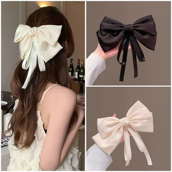 2Pcs Large Hair Clips for Women Bow Hair Claw Clips for Women Thin Thick Curly Hair Strong Hold jaw clips