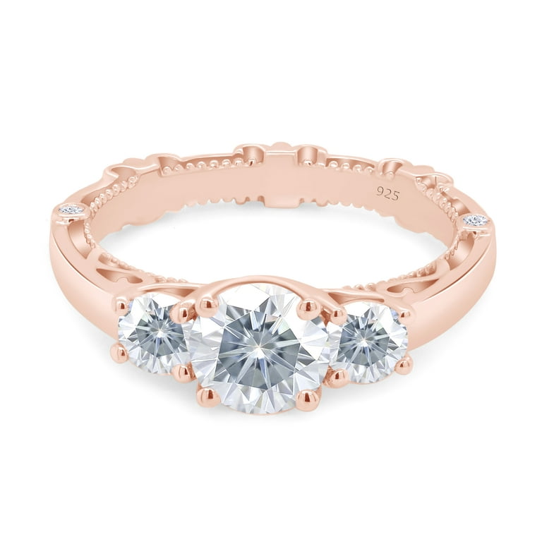 Men's Moissanite Wedding Band Ring - 14K Yellow Gold Plated Sterling Silver, 1.00 Ct Round Cut, G-H Color