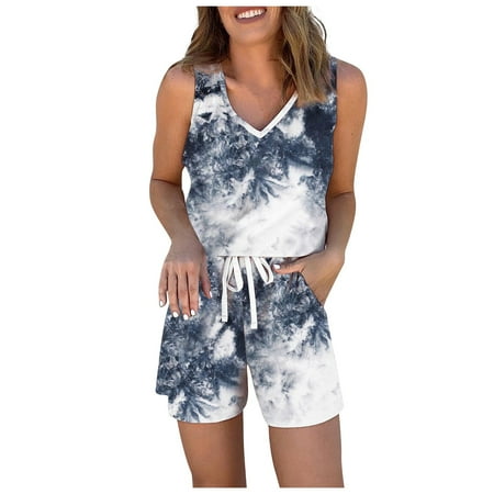 

Jumpsuits Bodysuit For Women Set Womens Sleeveless Top Fashion Short Print Sleepwear Night Pajama Women Suits & Sets Body Suits Women Clothing Underwear Pajamas Lingerie For Women