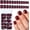 Burgundy, variant on Short Press  Nails 240 count Glossy Burgundy Press  Nails Short Square Round  Nails Full Cover 10 Sheets  Adhesive Tabs,Small Wooden Sticks and  Files False Nails for Women