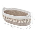 thumbnail image 3 of REGALWOVEN 1 Pack Woven Storage Basket, Solid Shelf Storage Bin with Tassel for Key Tray Bowl for Entryway Desk, Catchall Home Decor Light Brown 13.4*6.3*4.7in, 3 of 5