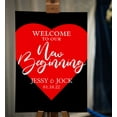 thumbnail image 2 of Darling Souvenir MADE WITH LOVE Personalized Welcome Sign/ Banner, Welcome To Our New Beginning Custom Heart Wedding, Engagement Party Sign - 18x12, 2 of 5