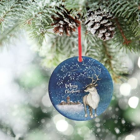 

Huilaibazo Delicate Iron Art Christmas Pendant Merry Christmas Tree Hanging Pendant Decor