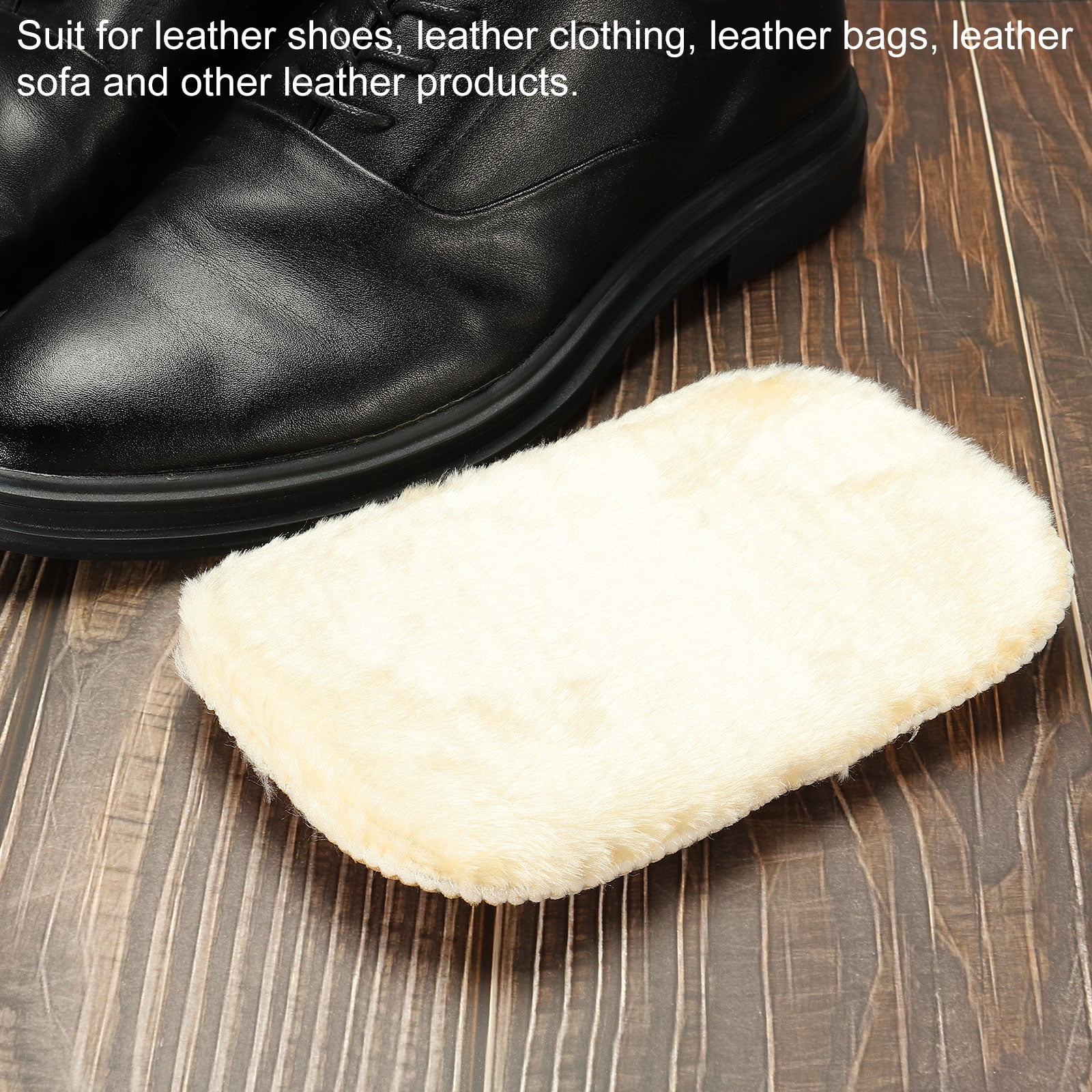 Unique Bargains Shoes Polishing Gloves Cleaning Shine Cloth for Leather Boot Yellow