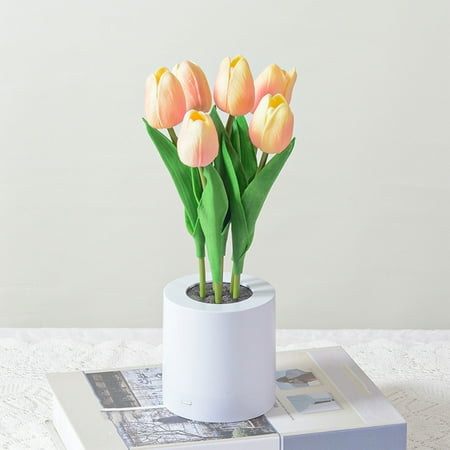 

Room Lighting Small Night Light Warm Light Style Flower Table Lamp Desk Led Night Light For Home Living Room Decor Artificial Flower With Vase Table Centerpieces Party Wedding Room Decoration