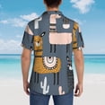 thumbnail image 6 of Kll Men'S Hawaiian Shirt Short Sleeve Button Down Beach Shirts-Llama And Cactus, 6 of 8