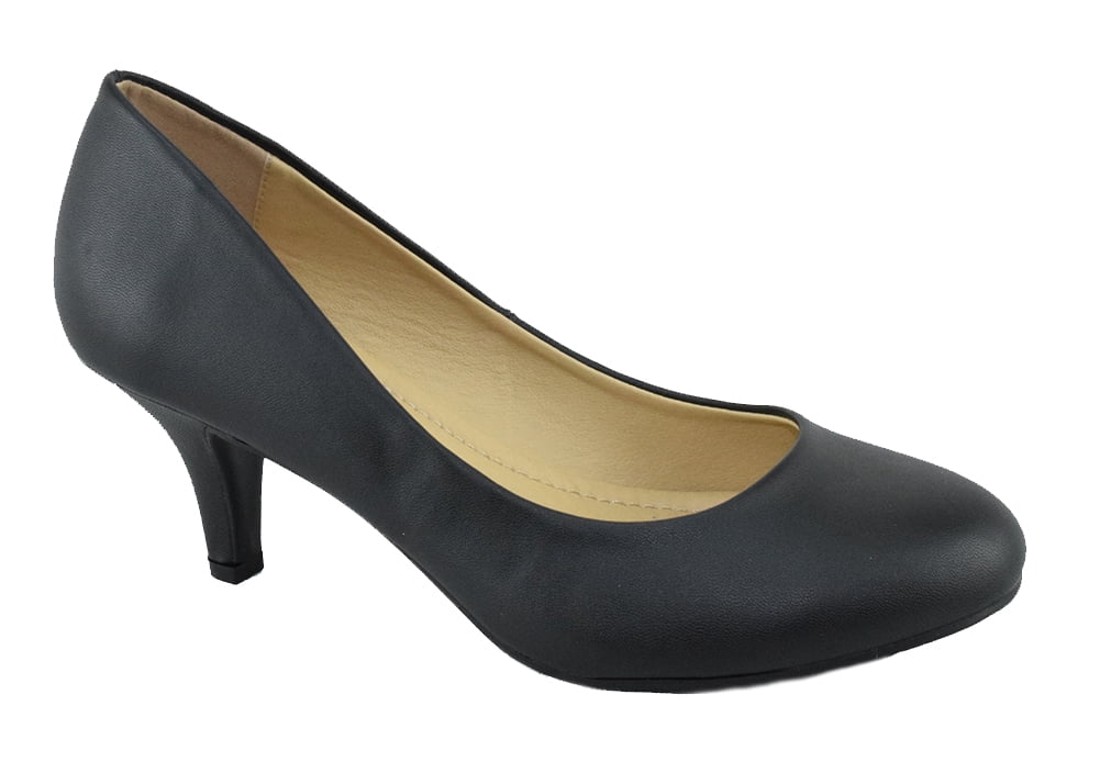 Closed Toe Back Empty High Heel Cool Pumps Full Leather main image 1