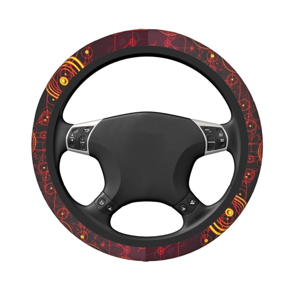DouZhe Network Points Prints Steering Wheel Cover, Universal 15 inch Anti-Slip Odorless Elastic Fantasy Internet Car Steering Wheels Cover for Women Men