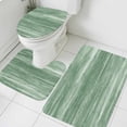 thumbnail image 4 of Sage Green Bathroom Rugs Set Modern Abstract Gradient Green Lines Texture Non Slip Absorbent Soft Bath Mats 3 Piece Set with Bathroom Rug, U-Shaped Floor Mat, Toilet Seat Cover Large Size, 4 of 9