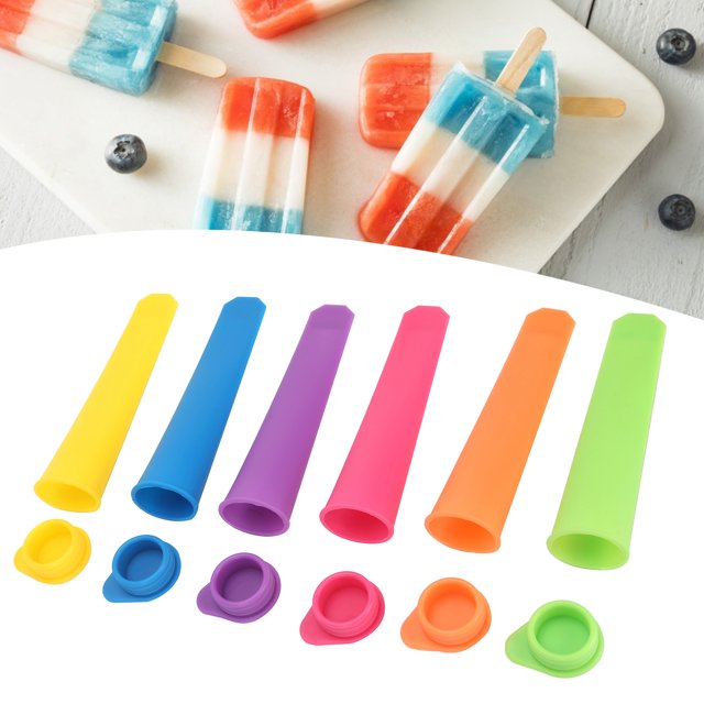 LYUMO 6Pcs Silicone Ice Cream Mold Reusable DIY Ice Bar Maker Mould With Lid