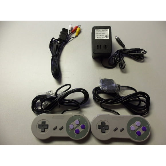Super Nintendo SNES Controllers, AV cable, power adapter bundle