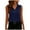 Dark Blue, variant on Women's Satin Tops Sleeveless Buttons Collared Blouse Solid Color Summer Casual Comfy Camisole Tank Tops for Women