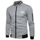 thumbnail image 3 of Cárdigan informal holgado con cremallera para hombre, ropa deportiva sencilla con estampado, ideal para exteriores, béisbol y golf, primavera y otoño, 3 of 5