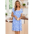 thumbnail image 3 of Ekouaer Nightgowns for Women Lace Trim Sleep Shirts Short Sleeve Night Shirts With Pockets Night Gown Ruffled Sleep Dress, 3 of 6