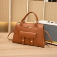 thumbnail image 4 of Purse and Handbags for Women PU Leather Tote Satchel Shoulder Bag Top Handle Crossbody Bags with Zipper ang Shoulder Starp Brown, 4 of 5
