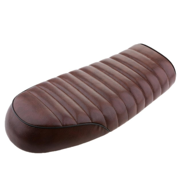 Asiento Brat plano vintage marrón para motocicletas estilo café racer, estilo retro.