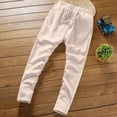 thumbnail image 4 of Bixock Plus Size Sweatsuit Outfits fot Men,2 Piece Set for Men Solid Color Linen Short Sleeve V Neck Button Shirt and Long Pants Summer Casual Vacation Set, 4 of 6