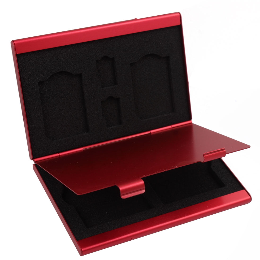 Aluminum Alloy 6 Slots SIM Card Storage Container Red for CF SD TF