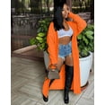 thumbnail image 6 of Long Sleeve Cardigan Sweaters for Women Casual Knit Sweater Coat Outwear with Pockets Orange XL, 6 of 6