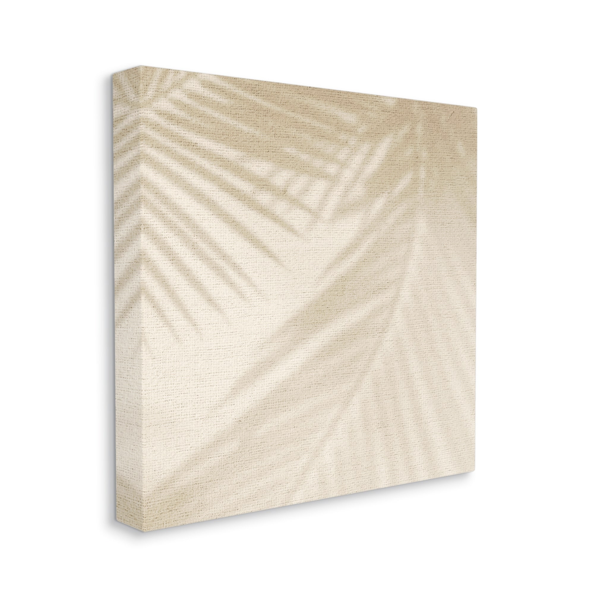 Stupell Industries Soft Beige Neutral Palm Leaves Botanical & Floral Painting Gallery Wrapped Canvas Print Wall Art
