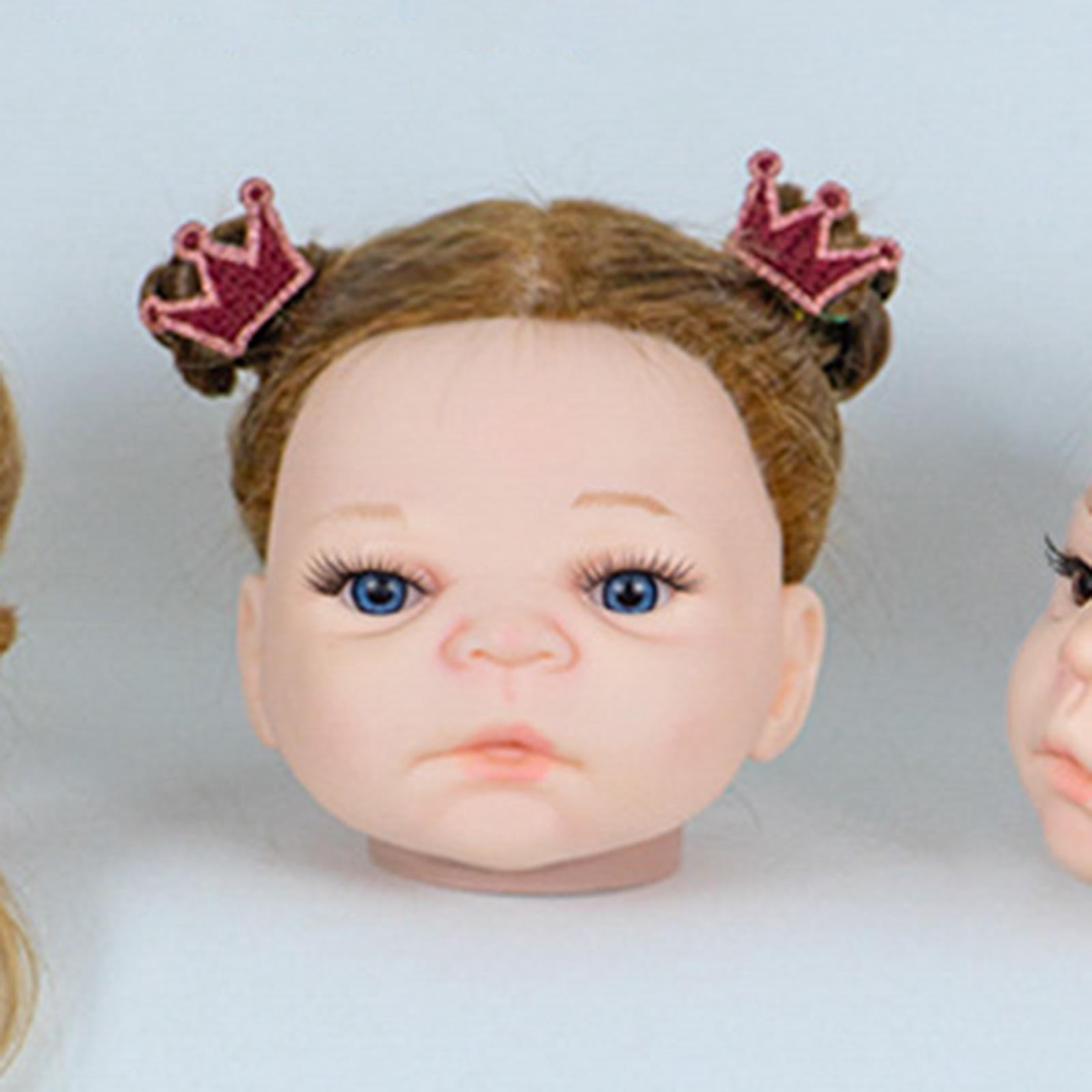 TOOYFUL Baby Mannequin Head Cosmetology Doll with Human Hair for Dyeing Hairpin Perm Brown