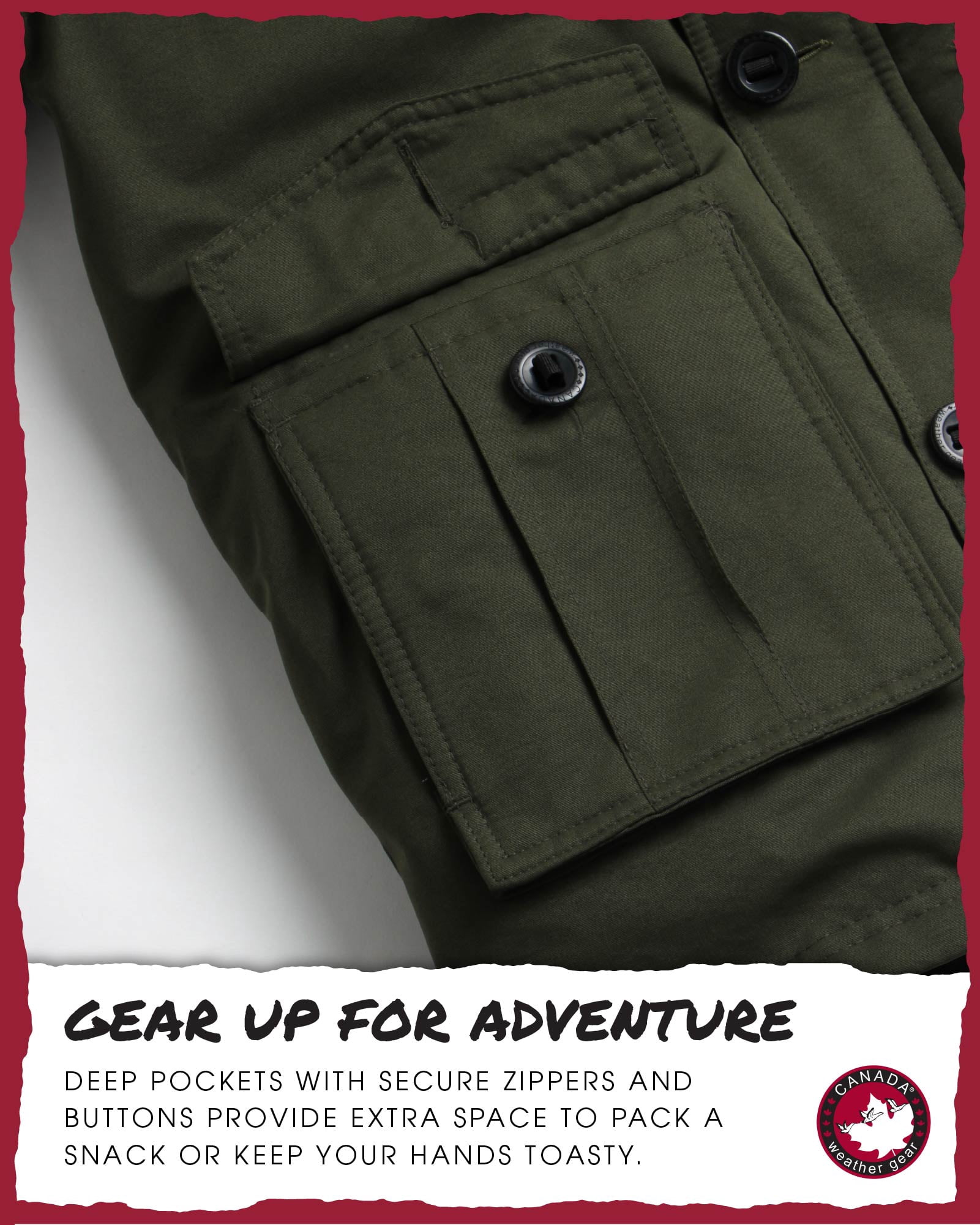 CANADA WEATHER GEAR Boys' Winter Jacket - Heavyweight Teflon Canvas Parka Coat (Size: 8-20)