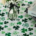 thumbnail image 7 of LUSHVIDA Green & White Checkered Fabric Round Table Cloth-60x102 Inch-Polyester Shamrock Pattern Tablecloth, Table Cover Protector for Party, Banquet, Dinner Decoration Use, Green & White, 7 of 7