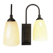 Westek Battery Operated Wall Sconces  2 Pack, Bronze Finish  Easy Wireless Installation, 4 Hour Auto Shut-Off  2 Brightness Levels  100 Lumen Battery Operated Wall Light