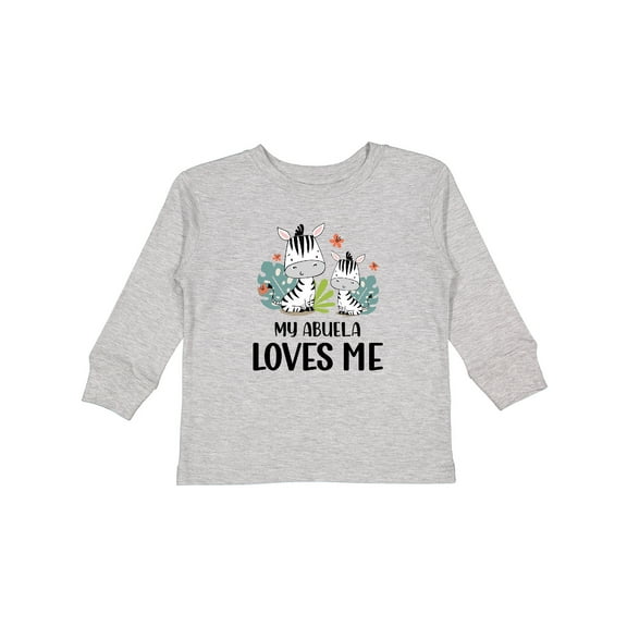 Inktastic Zebra My Abuela Loves Me Boys or Girls Long Sleeve Toddler T-Shirt