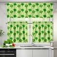 thumbnail image 3 of St. Patrick''s Day Kitchen Cafe Window Tier Curtains and Valance 3 Pieces Set Rod Pocket Window Valances Panel Privacy Short Drapes Treatment for Bedroom, Spring Decor, 3 of 4
