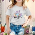 thumbnail image 2 of LUOGENLI T-Shirt pour Filles, Mignon Graphique de Pâques, Col Rond, Manches Courtes, T-Shirt d'Été Décontracté, Maxi, Blanc, 2-3 Ans, 2 of 4
